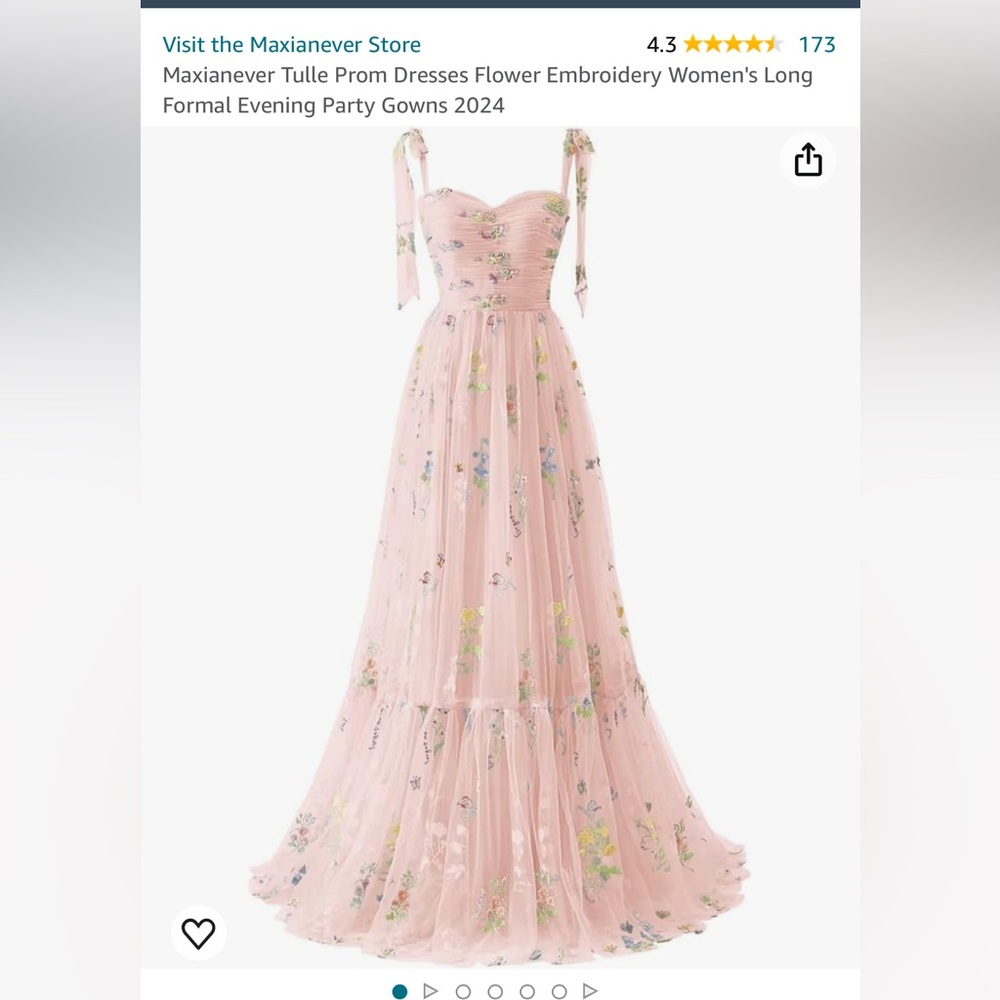 Dusty rose tulle prom dress